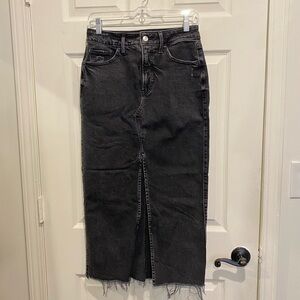 Black Denim Maxi Skirt